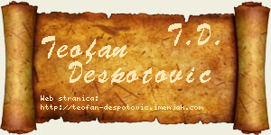 Teofan Despotović vizit kartica